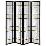 Catabella 4-Panel Room Divider Folding Shoji Screen Floral - 4407