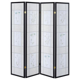 Catabella 4-Panel Room Divider Folding Shoji Screen Floral - 4407