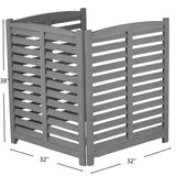 3 Panel Outdoor Wooden Air Conditioner Fence