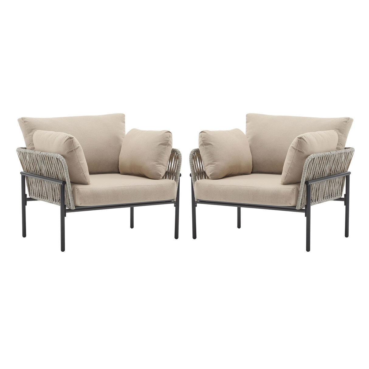 Rope Lounge Chair With Cushions For Modern Spaces