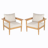 Terassi - Outdoor Lounge Chair (Set of 2) With Cushions - Beige / Light Teak