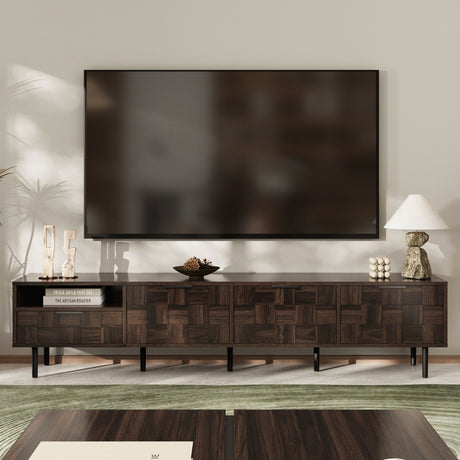 78" TV Stand With Storage Cabinets For Living Room - Walnut