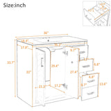Bathroom Vanity With Sink Combo, Storage Cabinet, Freestanding Set With 3 Drawers & Soft Closing Doors
