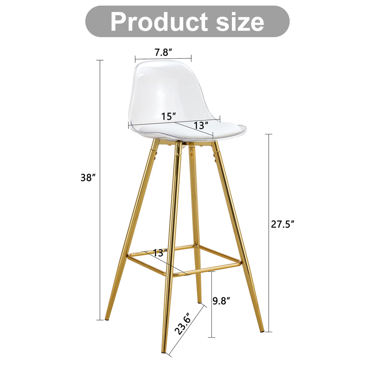 Stylish Upholstered Bar Chairs With Metal Leg