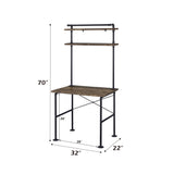 Ensata - Rustic Writing Desk - Black / Oak