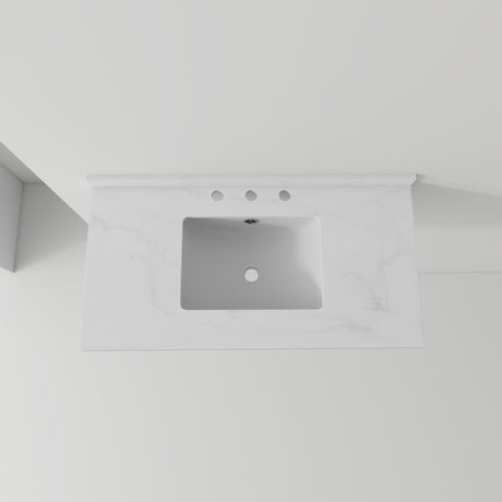 Basin Sink, Triple Faucet Holes, 2" Thick Rim, Sink Only