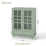 Minimalist Buffet Cabinet With Double Glass Doors And Drawer