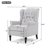 Armchair Recliner With Pushback Mechanism And Wingback Design