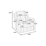 Leatherette Recliner With Pillow Arms And Headrest For Living Room - Brown