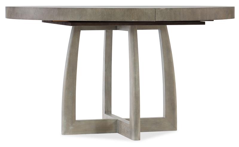 Affinity 48in Round Pedestal Dining Table with 1-18in Leaf - 6050-75203-GRY