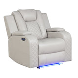 Benz - LED & Power Recliner Chair With Adjustable Headrest
