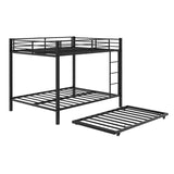 Bunk Bed For Kids, Convertible Frame With Ladders & Guardrail