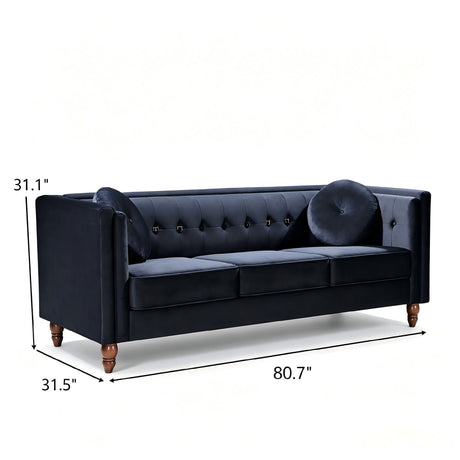 Chesterfield Sofa With Square Arms For Living Room