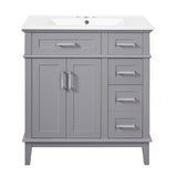 Modern Bathroom Vanity With Sink, Storage Cabinet, Soft Close Doors, Deep & Standard Drawers