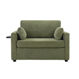 Sleeper Sofa With Foldable Mattress, USB Ports, Side Table & Storage Pocket