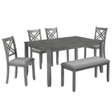 Kitchen Dining Set, Rectangular Dining Table & Upholstered Chairs