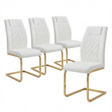 High Back Dining Chairs For Dining & Kitchen Room (Set of 4) - Golden / White