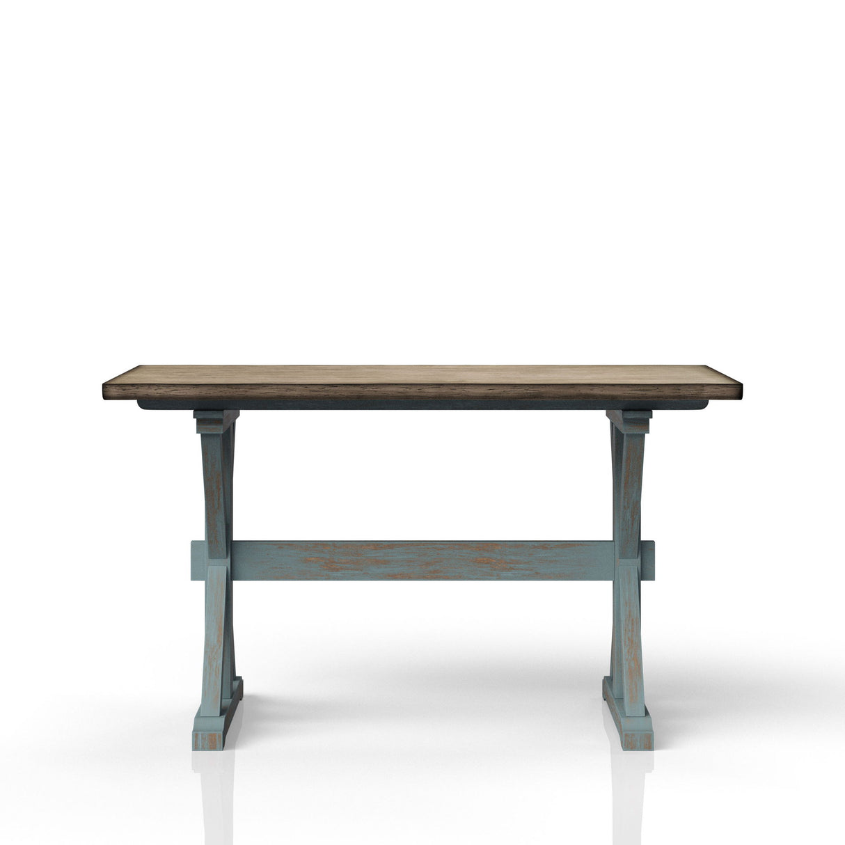 X Based Counter Height Dining Table - Aqua Blue
