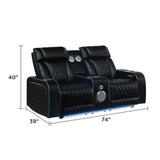 Electra - Power Reclining Loveseat With Power Headrests, Console, Speakers, Massage, LED Lighting And USB Control