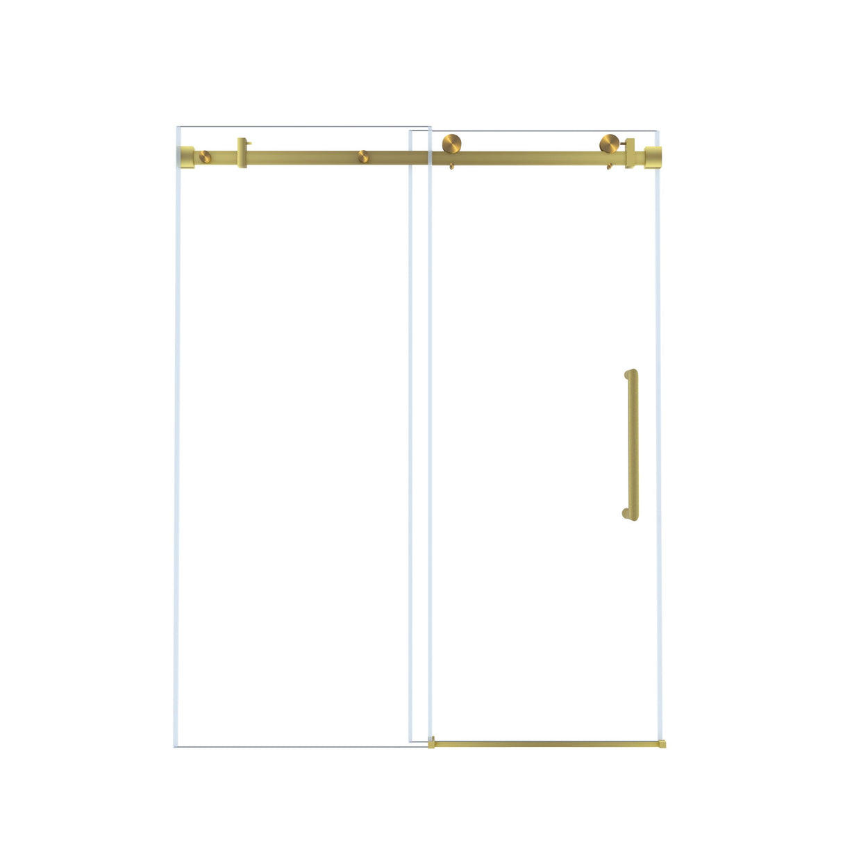 Frameless Single Sliding Shower Door With Handle And Square Tube Track