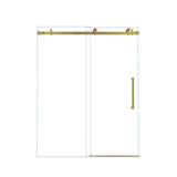 Frameless Single Sliding Shower Door With Handle And Square Tube Track