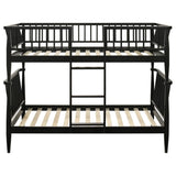 Abram Windsor Twin Over Twin Wood Bunk Bed with Ladder Black - 460061BLKT