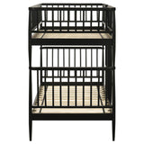 Abram Windsor Twin Over Twin Wood Bunk Bed with Ladder Black - 460061BLKT