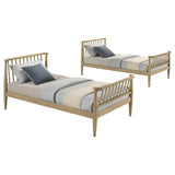 Abram Windsor Twin Over Twin Wood Bunk Bed with Ladder Almond - 460061T