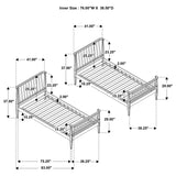 Abram Windsor Twin Over Twin Wood Bunk Bed with Ladder Almond - 460061T
