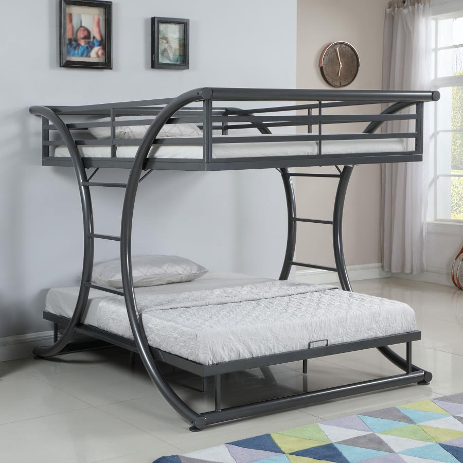 Stephan Metal Full Over Full Bunk Bed Gunmetal - 460078