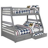 Ashton 2-drawer Wood Twin Over Full Bunk Bed Grey - 460182
