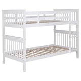 Chapman Wood Twin Over Twin Bunk Bed with Mattress White - 460244N-SM