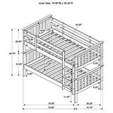 Chapman Wood Twin Over Twin Bunk Bed with Mattress White - 460244N-SM