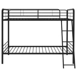Carson Metal Twin Over Twin Bunk Bed Glossy Black - 460334BLK