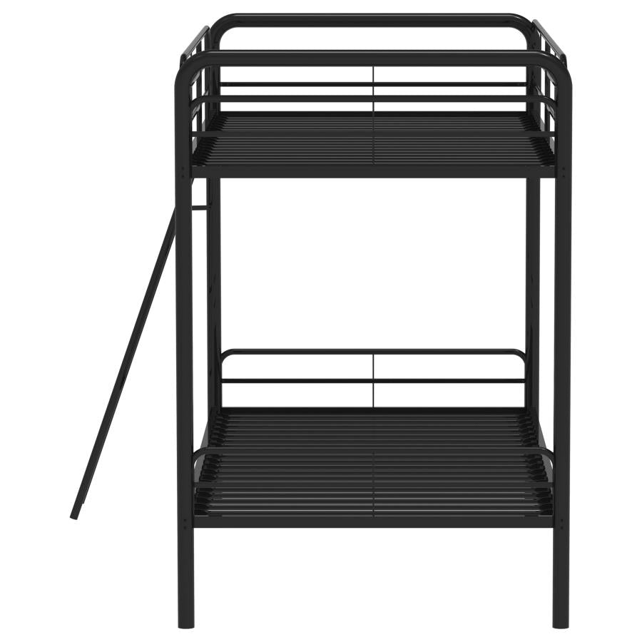Carson Metal Twin Over Twin Bunk Bed Glossy Black - 460334BLK