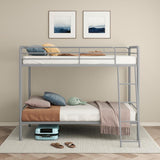 Carson Metal Twin Over Twin Bunk Bed Glossy Silver - 460334SVR