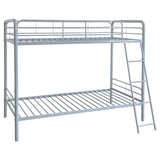 Carson Metal Twin Over Twin Bunk Bed Glossy Silver - 460334SVR