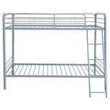 Carson Metal Twin Over Twin Bunk Bed Glossy Silver - 460334SVR