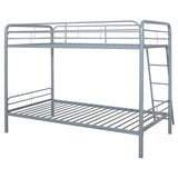 Carson Metal Twin Over Twin Bunk Bed Glossy Silver - 460334SVR