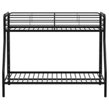 Carson Metal Twin Over Full Bunk Bed Glossy Black - 460340BLK
