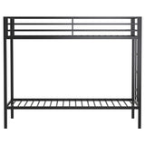 Alevera Metal Twin Over Twin Bunk Bed with Ladder Black - 460361BLK