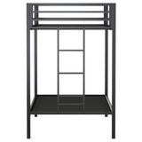 Alevera Metal Twin Over Twin Bunk Bed with Ladder Black - 460361BLK
