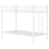 Alevera Metal Twin Over Twin Bunk Bed with Ladder White - 460361WHT