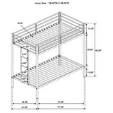 Alevera Metal Twin Over Twin Bunk Bed with Ladder White - 460361WHT