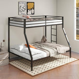 Alevera Metal Twin Over Full Bunk Bed with Ladder Black - 460365BLK