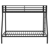 Alevera Metal Twin Over Full Bunk Bed with Ladder Black - 460365BLK