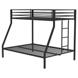 Alevera Metal Twin Over Full Bunk Bed with Ladder Black - 460365BLK