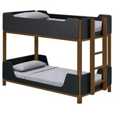 Morris Twin Over Twin Wood Bunk Bed Black and Walnut - 460369