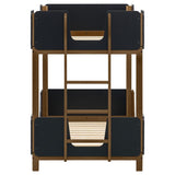 Morris Twin Over Twin Wood Bunk Bed Black and Walnut - 460369