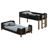 Morris Twin Over Twin Wood Bunk Bed Black and Walnut - 460369